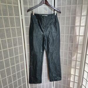 4th And Reckless Check Stitch Faux Leather Trousers Sz S